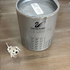 SWAROVSKI Dashshund Mini Short Nose Metal Tail Crystal Figurine